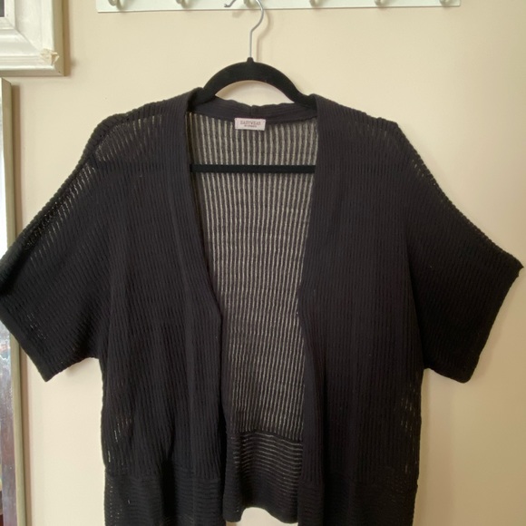 Chicos Easywear black see through short cardigan 25” from Shoulder size L - Picture 4 of 5